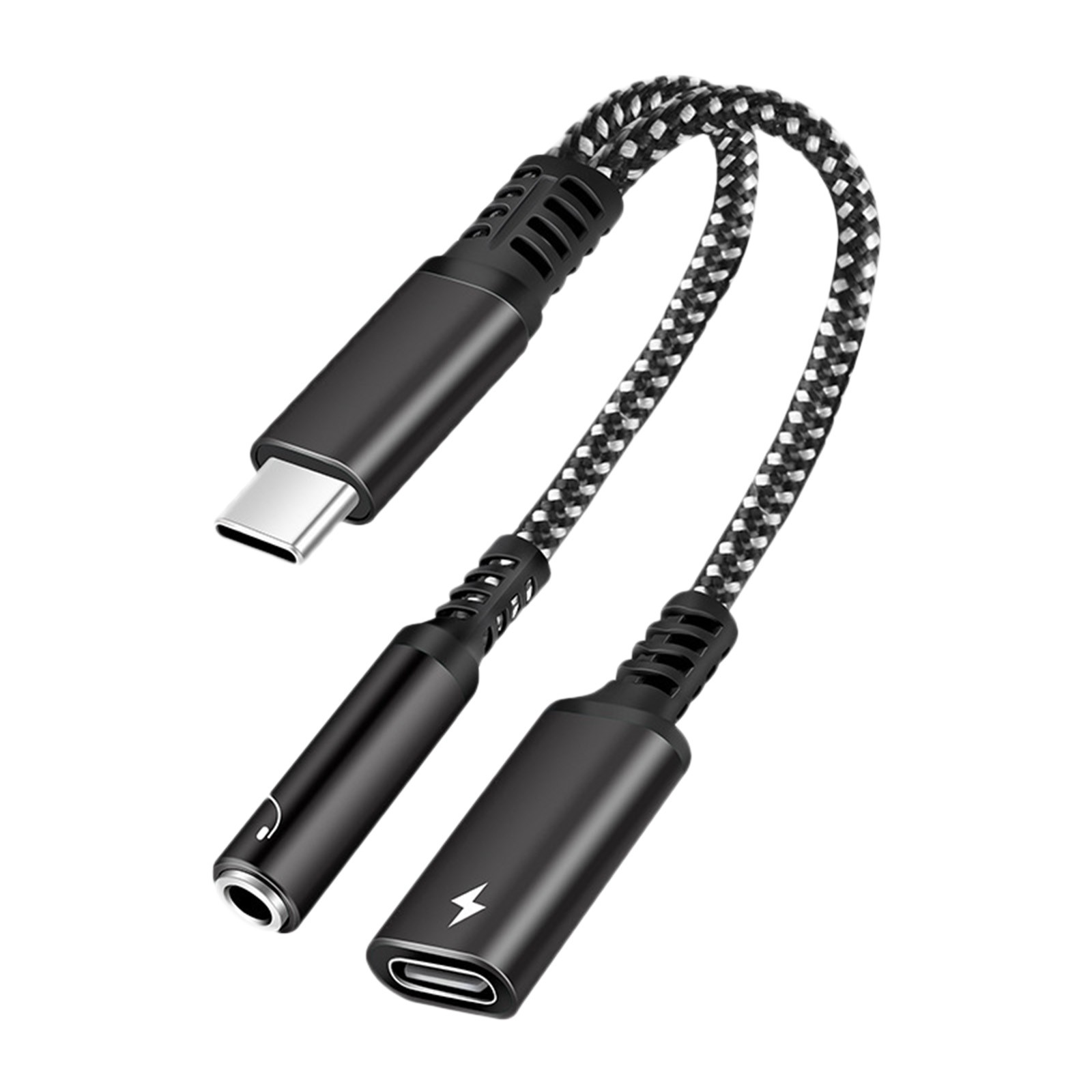 thumbnail image 2 of Adaptador Trenzado Tipo C 2 En 1 Convertidor De Auriculares Adaptador De Audio Digital Adecuado, 2 of 2